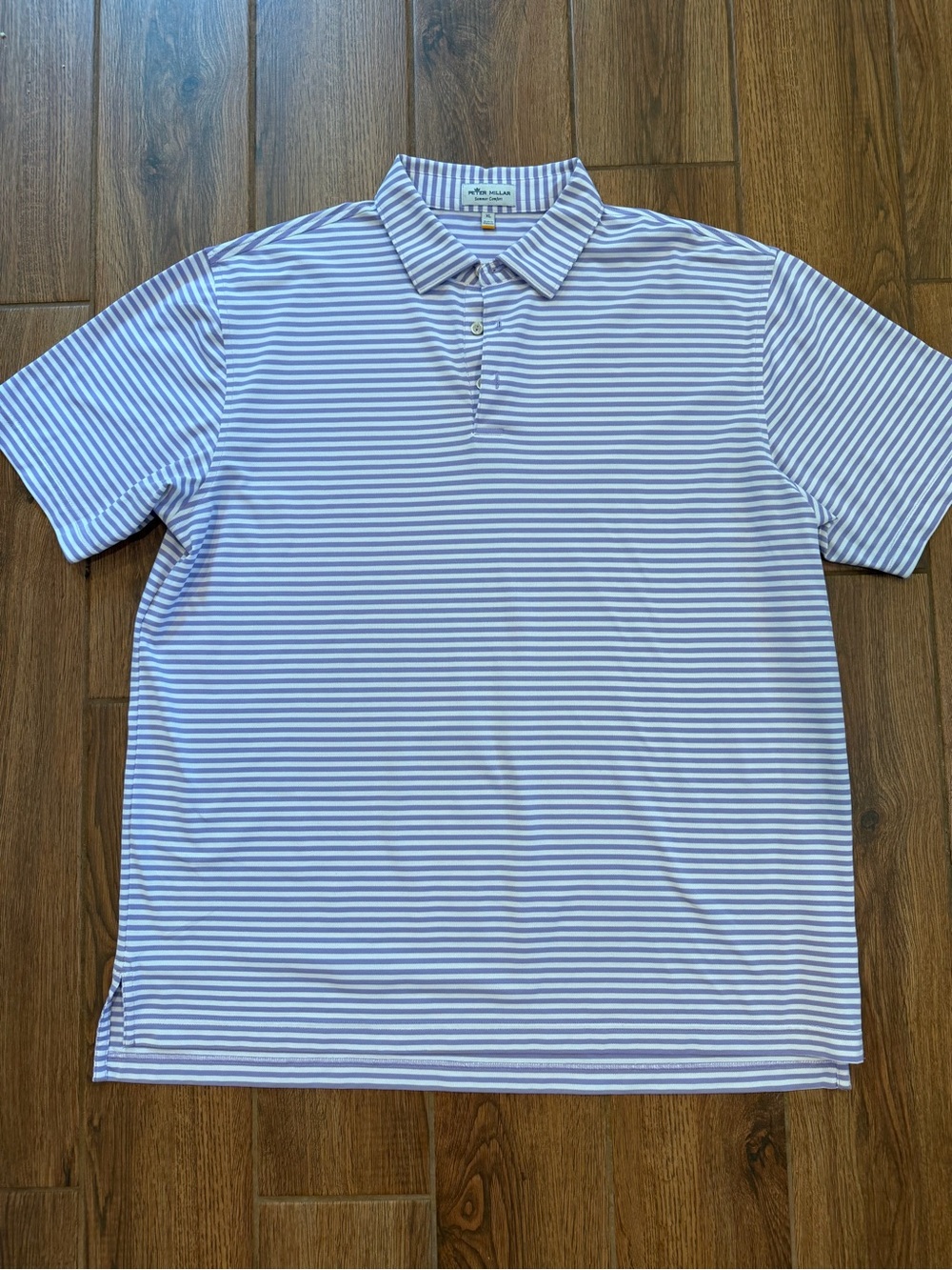 Peter Millar Men’s summer comfort purple  & White Striped Polo / xl